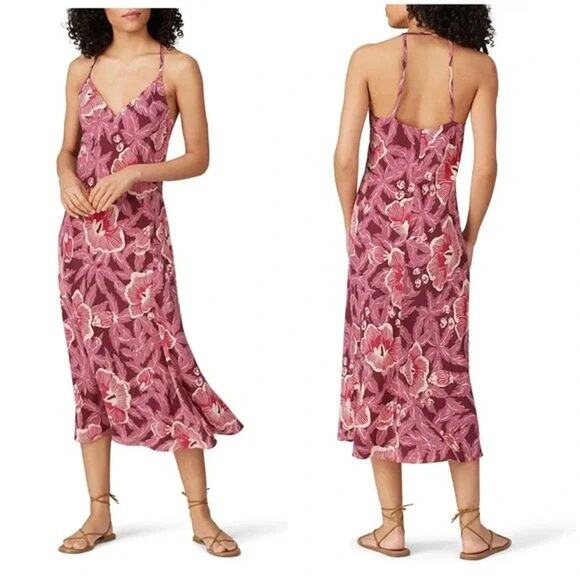 Equipment Limited Edition Allianna Floral Print Silk Dress Hawaiian Retro Midi - Picture 3 of 8
